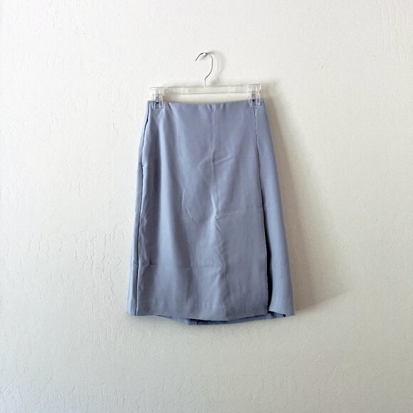 Uniqlo High Waist Drape Wrap Skirt in Blue - Picture 1 of 9